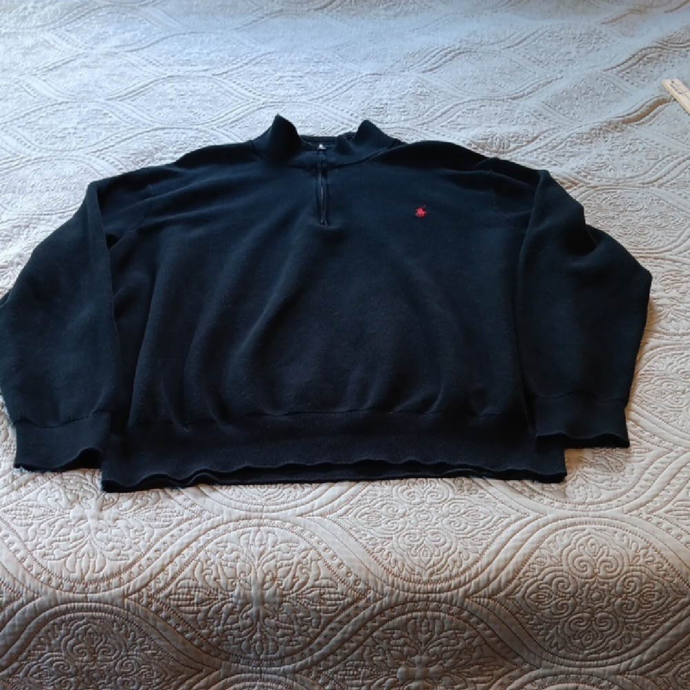 Polo Ralph Lauren‎ Men's Black 1/4 Zip Sweater 2XB